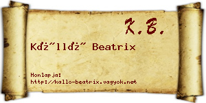 Kálló Beatrix névjegykártya