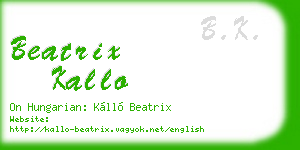 beatrix kallo business card